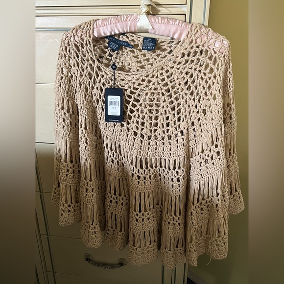 Ralph Lauren Beige hand Knit Poncho